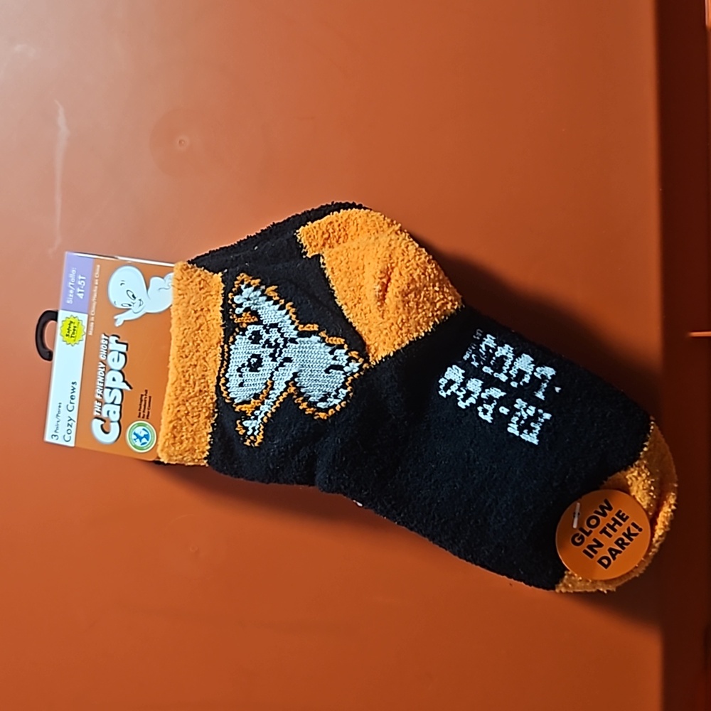 CASPER THE FRIENDLY GHOST 3 PK SOCKS: NEW WITH TAGS: SIZE 4T/5T